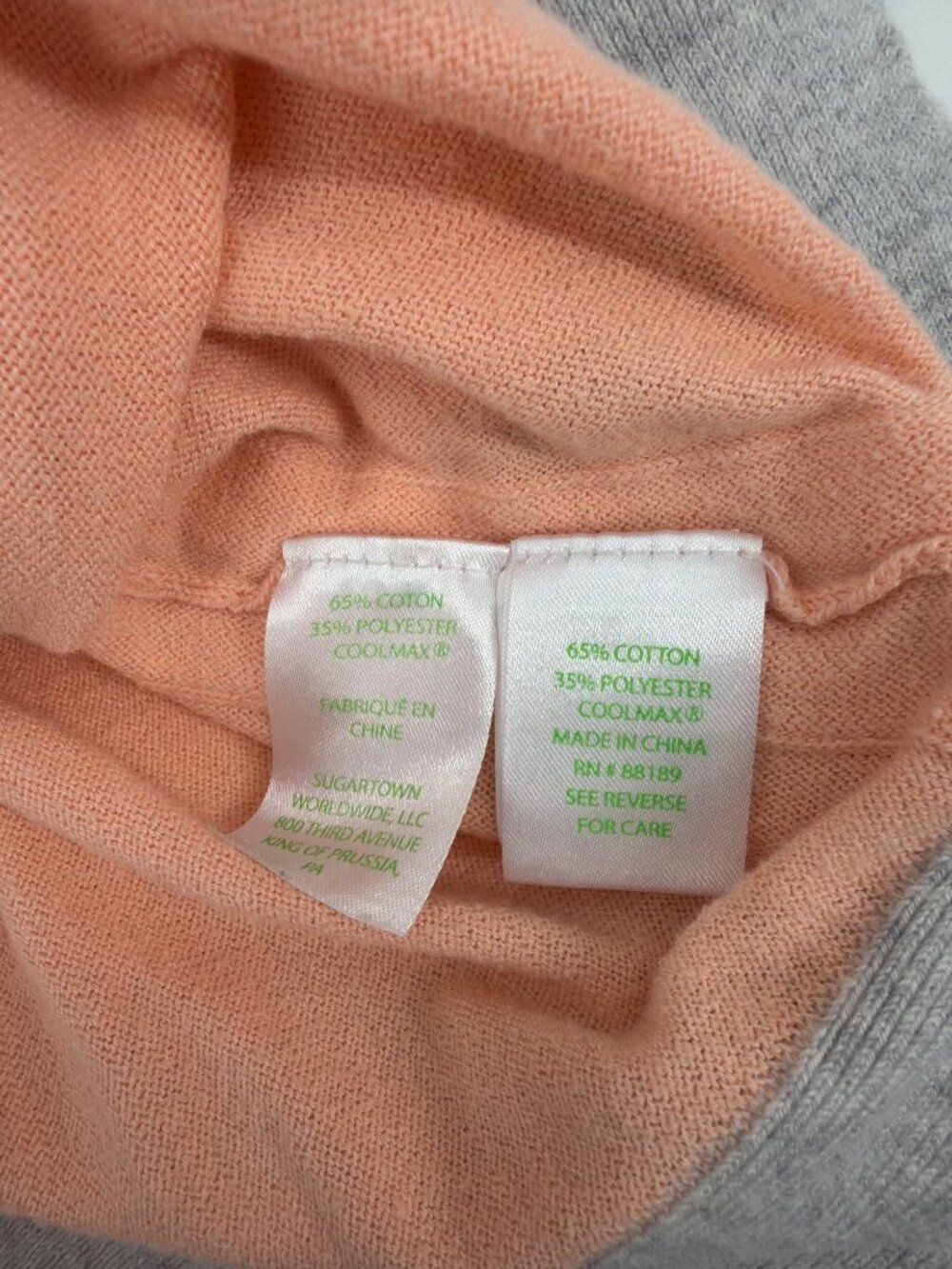 Lilly Pulitzer Dayna 3/4 Sleeve Sweater Peach Gray Coolmax Womens Medium Preppy - Picture 5 of 9